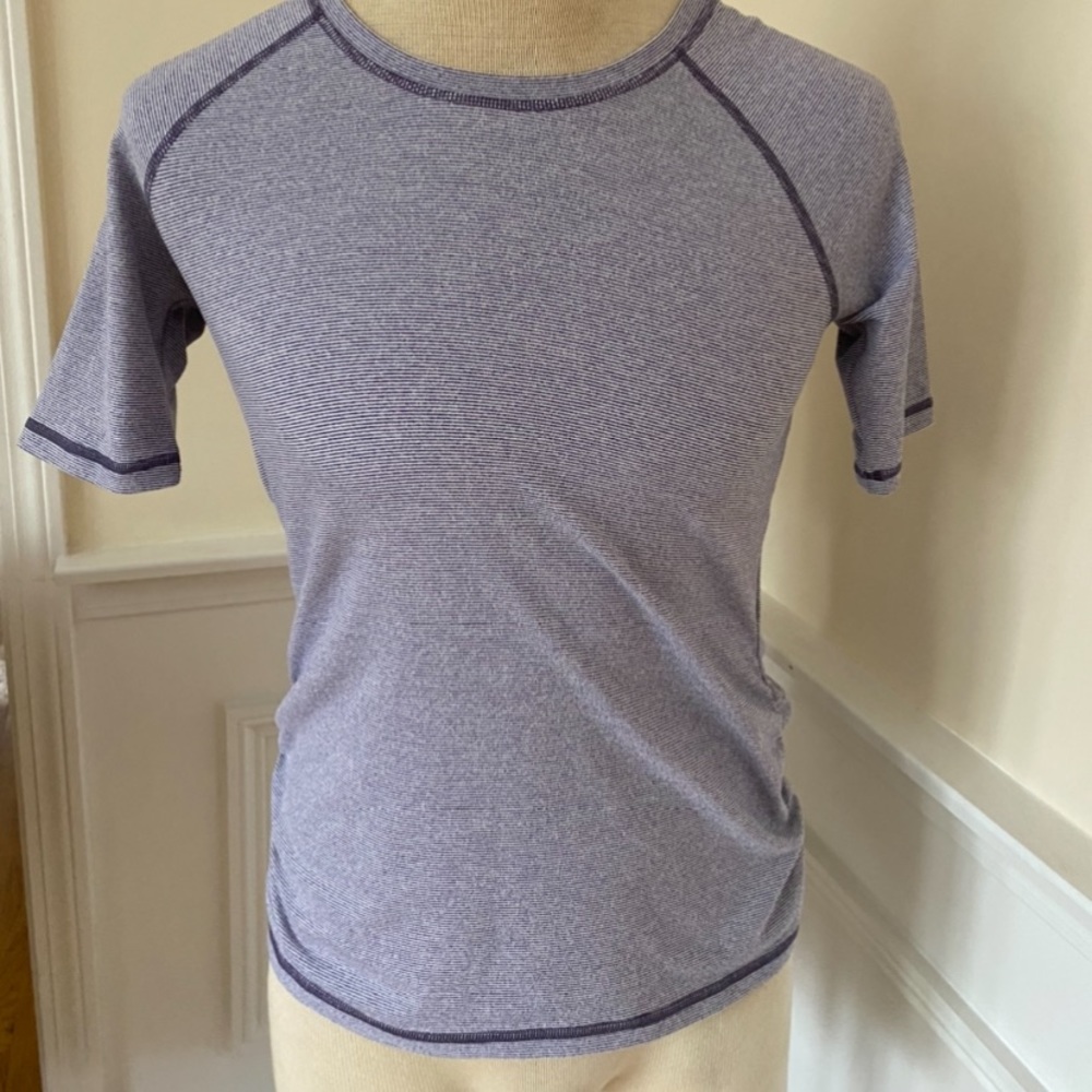 Lucy Yoga tops. Grey long sleeve/ purple shirt sleeve. Both size M